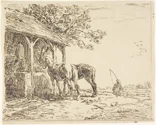 Horses at a Stable, 19th century
