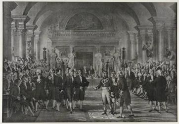 Reception of Napoleon Bonaparte at the Institute, class of physics and mathematics, section of mechanical arts on December 25