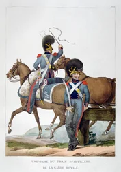 Uniform of a Regiment of Horse Artillery Train of the Royal Guard, France, 1823