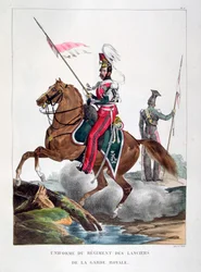 Uniforms of a regiment of lancers of the French royal guard, 1823