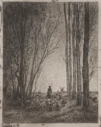 Gathering in the Flock, original impression 1862, printed in 1921
