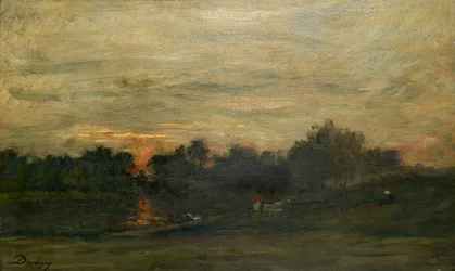 Landscape: Sunset, mid 19th century