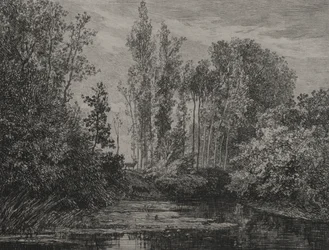 Stags at the waters edge, 1850