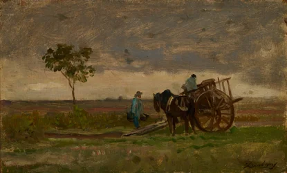 Vast Landscape with Farmer