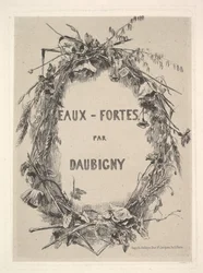 Wreath of Wildflowers, Title for Eaux-Fortes par Daubigny