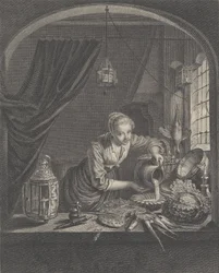 Milkmaid after the painting of G. Dou in the Cabinet of Mr. Poullain