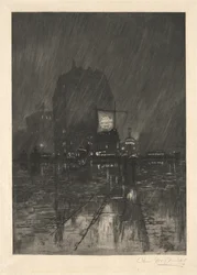 A Rainy Night, Madison Square, 1890