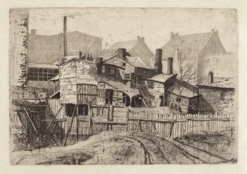Untitled (Wooden House in City)