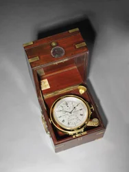 A Victorian two-day marine chronometer with Hartnup balance, c. 1870, mounted in mahogany and brass