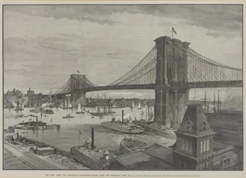 The New York and Brooklyn Suspension Bridge from the Brooklyn Side, late 1800s