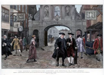Dr Johnson and Boswell in Fleet Street, 1884