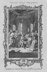 Alfred the Great making a collection of Laws