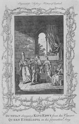 Dunstan dragging King Edwy from his Consort Queen Ethelgiva on his Coronation Day, 1773