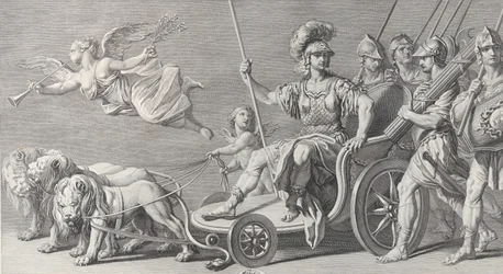 Mars on a Chariot Drawn by Three Lions