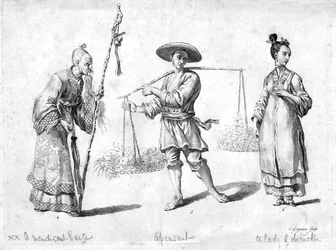 Three Chinese figures