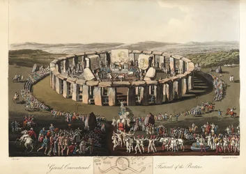 Grand Conventional Festival of the Britons at Stonehenge, pre-Roman (engraving)