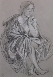 Study of a seated woman, Seated Woman Draped