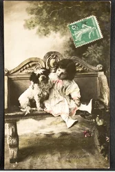 Old Postcard/Happy New Year/Wish/Child