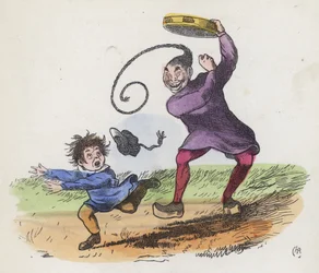 Boy Frightened by a Chinaman Playing a Tambourine