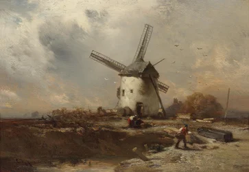 Landscape with Windmill and Decorative Figures