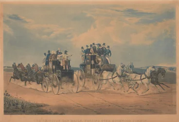 Coaching: The Brighton Day Mails, passing over Hookwood Common