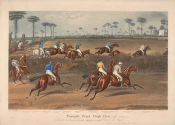 One of a set of four: Leamington Grand Steeple Chase ... 1837. Plate 2. Mr. Christian on Scripton ...