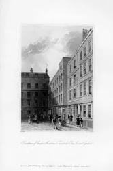 Exterior of the Last Residence of Charles Macklin, Tavistock Row, Covent Garden, 1840