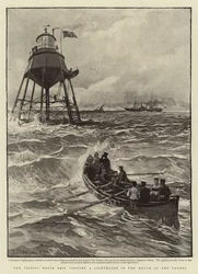 The Trinity House Ship Visiting a Lighthouse in the Mouth of the Thames