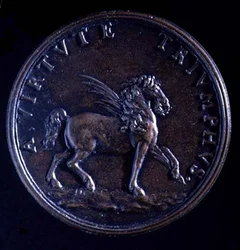 Portrait medal of Gian Lorenzo Bernini, reverse of a winged horse