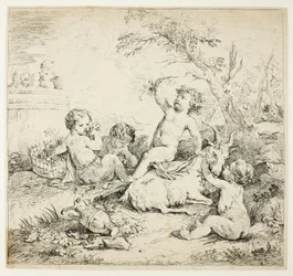 Cherubs with a Goat