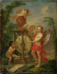 Cupid Sharpening his Arrow