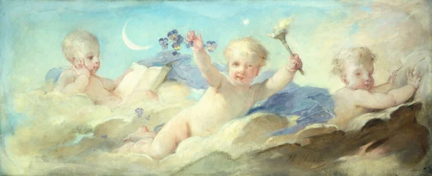 Putti frolicking in the Clouds