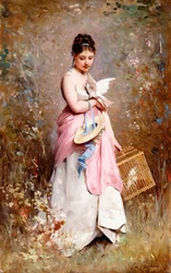 Young Girl with Doves
