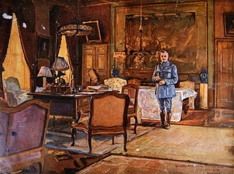 Marshal Ferdinand Foch in his headquarters, 7th September 1918, Paris