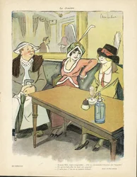 Illustration of Chas-Laborde in Le Smile - Business - Restaurant Cafes, Fashion, Hat - Cupidite, Avarice - Women