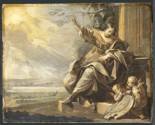 Allegorical Female Figure with Two Putti