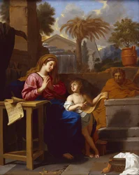 The Holy Family in Egypt with the Infant Christ Reading a Hebrew Script