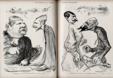 Dreyfus Case - The Actors of the Great Dreyfusian Comedy - Caricature by Charle