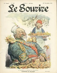 Illustration by Charles Leandre for the Cover of Le Smile, No. 48, 28/11/12 - The Smile of the Croissants Eater