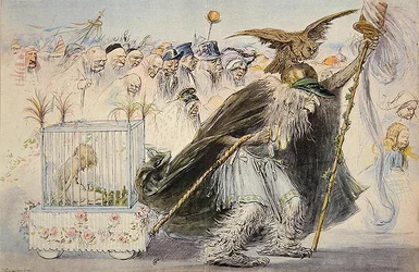 Censorship (Madame Anastasie) Drags Imprisoned Love, Followed by the Cohort of the Right-Thinking