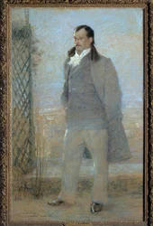 Portrait of Georges Courteline (1858-1929) French novelist and playwright in 1898. Painting by Charles Leandre (1862-1934). 1898. Fine Arts Museum Tours