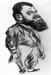 Tristan Bernard (1866-1947), French novelist and playwright, caricature by Charles Leandre