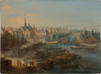 View of the Arsenal, the Port Saint Paul and the Quai des Célestins in Paris