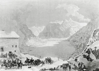 French Army of First Consul Napoleon Bonaparte at Great St Bernard Pass Hospice, May 20