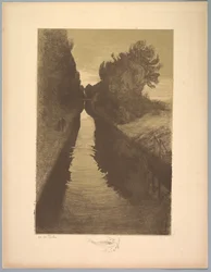 Suite de Paysages: Landscape, Plate 1, Remarque, A Fish