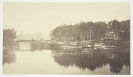 Untitled, c. 1850 (Bridge and chalet in the Bois de Boulogne, a park in Paris)
