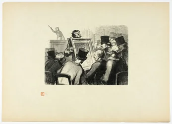 The Art Lovers at the Bouillon Hotel, from Unique Edition of Thirty-Six Woodcuts