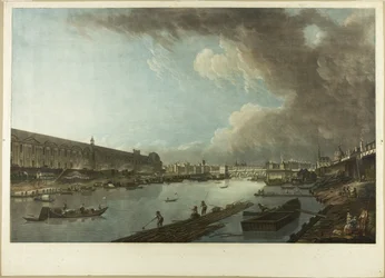 View of the Tuileries, the Louvre and the Pont Neuf
