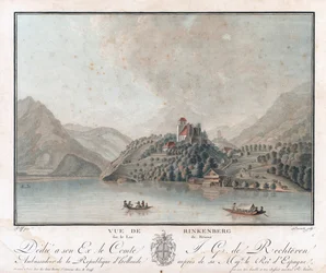 View of Rinkenberg on Lake Brenz