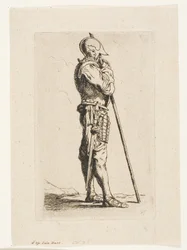 A Soldier Standing, in Profile